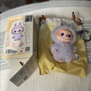 “E” Pin For Love Series (A-M) purple Labubu.New.Box opened to verify.